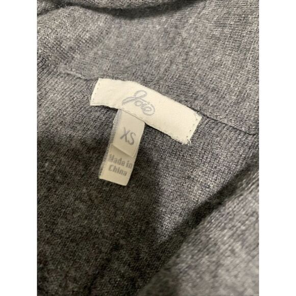 joie Authentic womens solid gray long sleeve hooded Cardigan sweater top xs - Picture 5 of 6
